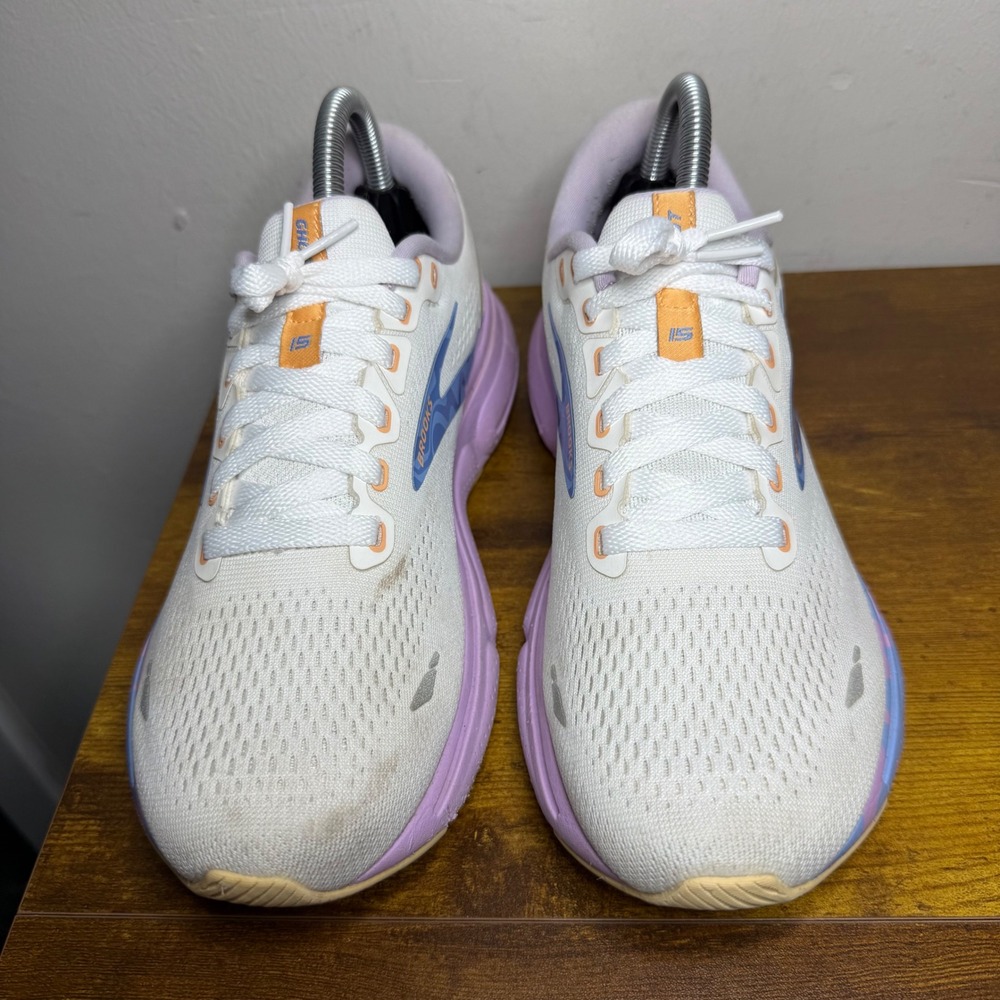 Brooks Ghost 15 Running Shoes Womens Size 8.5 White Purple 1203801B177 - Picture 3 of 7